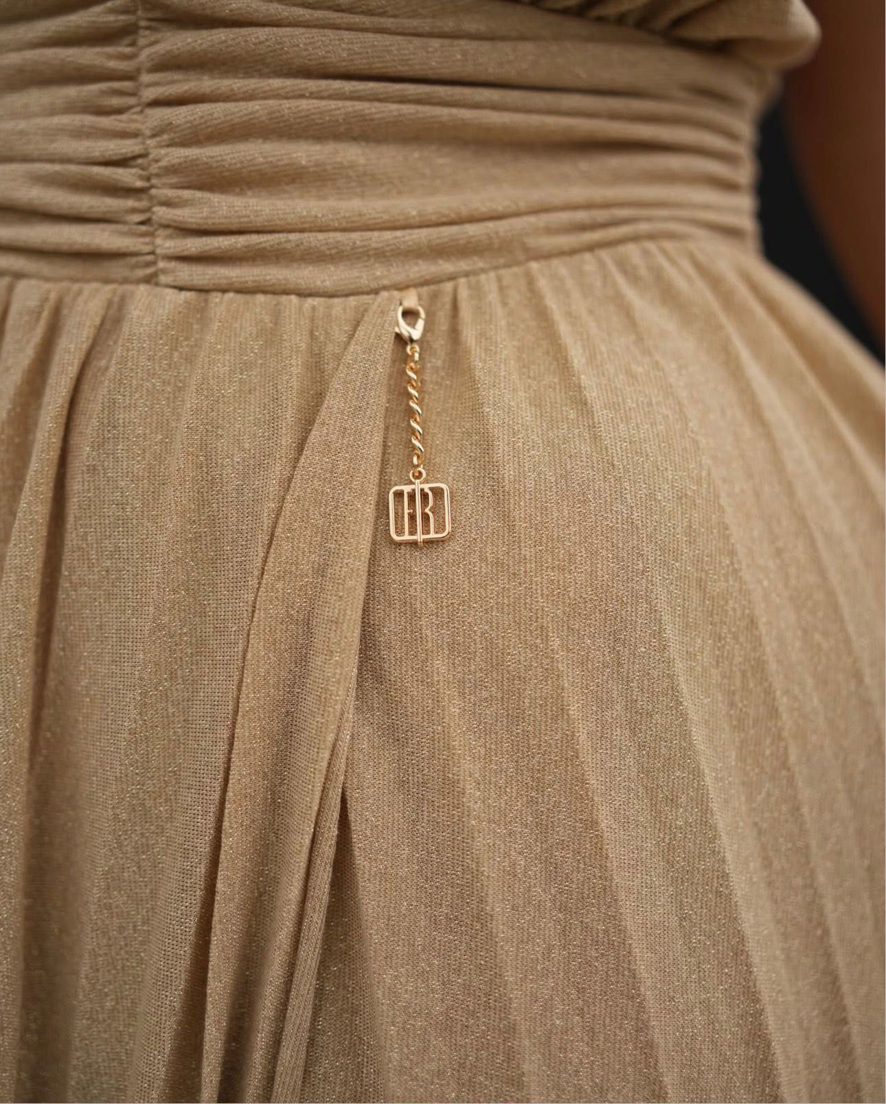 Vestido comprido com lurex Fracomina