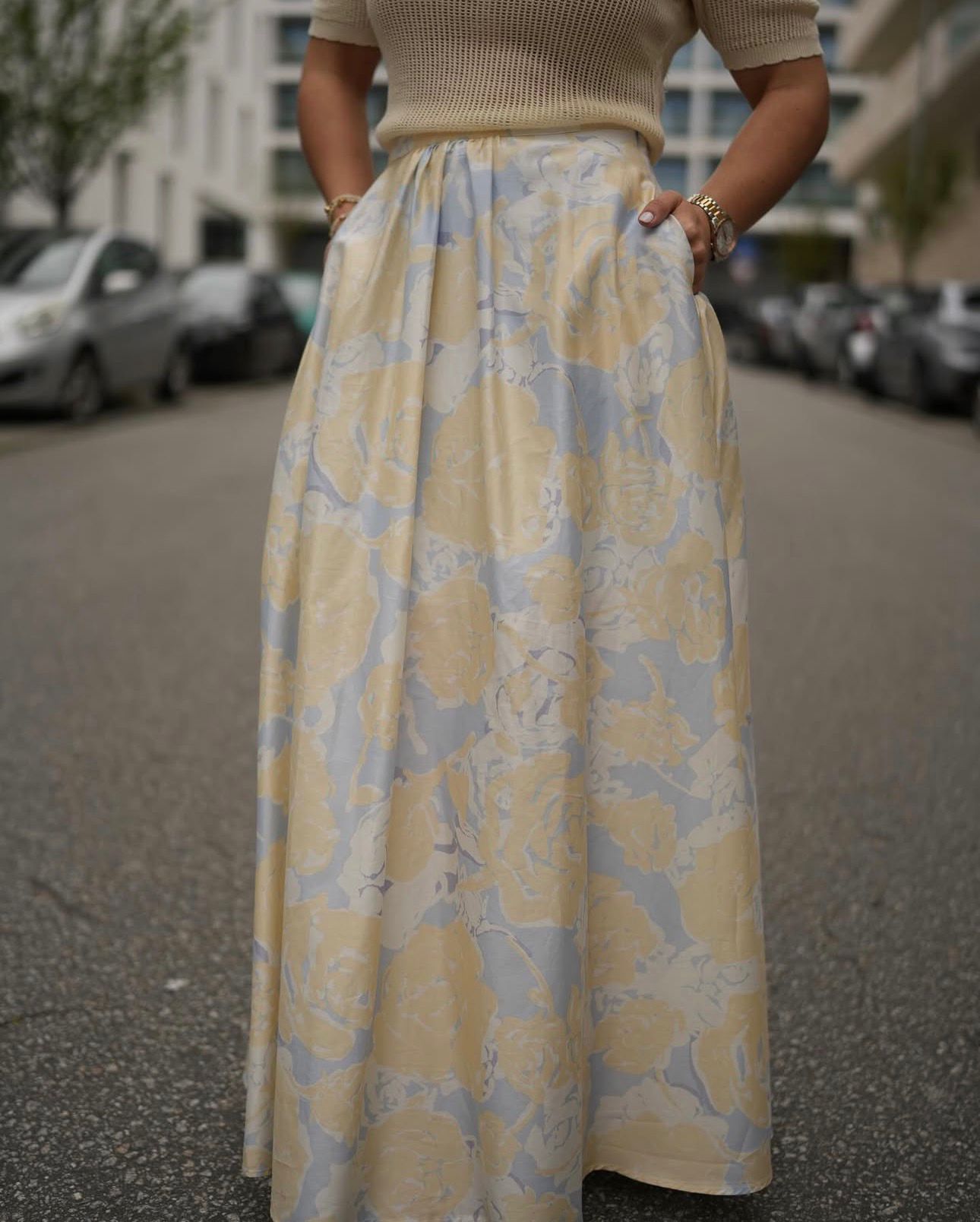 Saia comprida com estampa de rosas TWINSET ACTITUDE