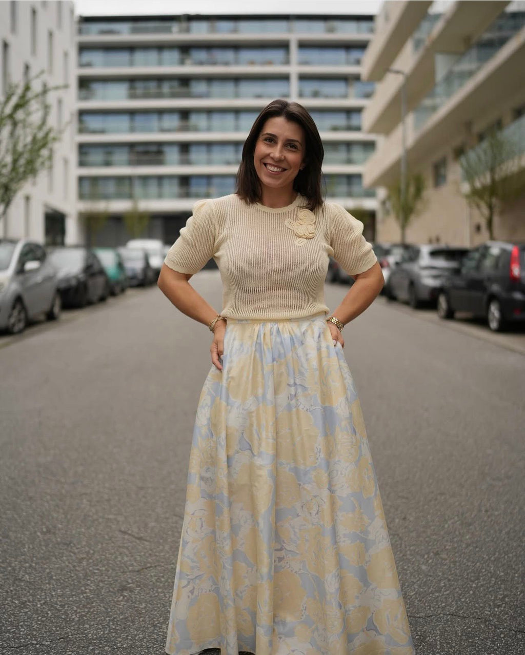 Saia comprida com estampa de rosas TWINSET ACTITUDE