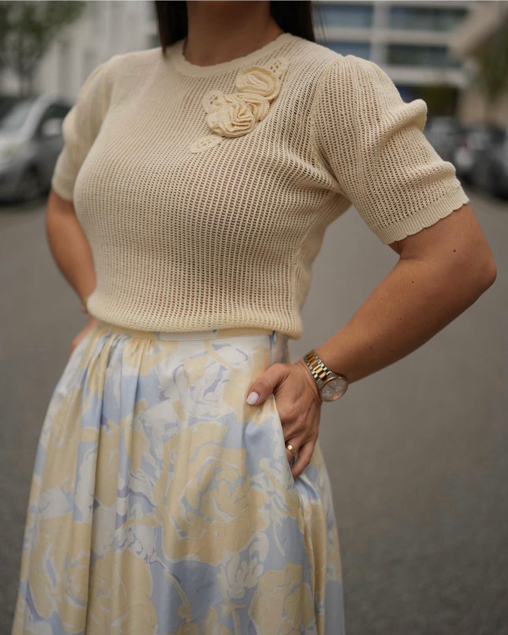 Camisola de malha com flores de crochê TWINSET ACTITUDE