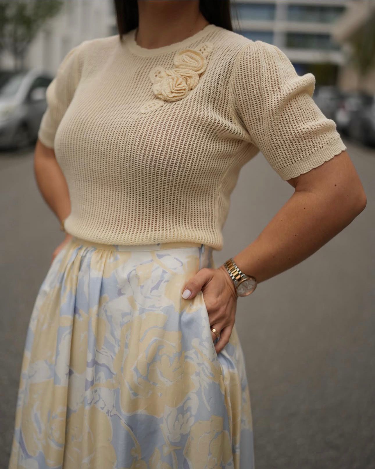 Camisola de malha com flores de crochê TWINSET ACTITUDE