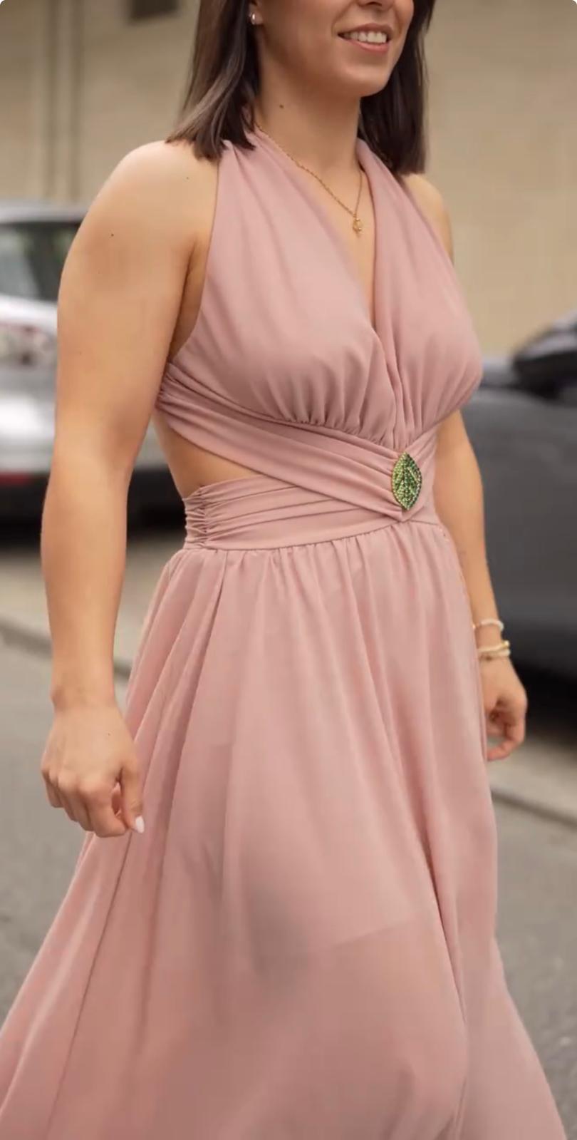 Vestido comprido com costas abertas FRACOMINA