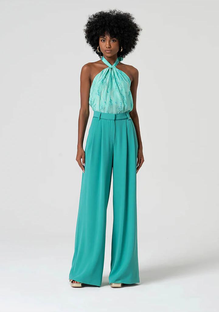 Calça palazzo com cintura regular FRACOMINA