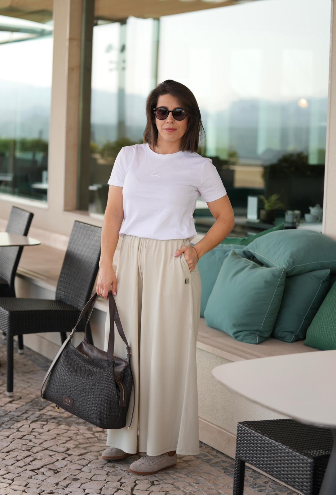 Pantalona de malha fluída Armani Exchange