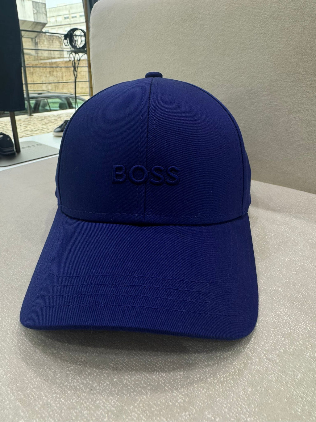 Boné em sarja de algodão com logo bordado BOSS