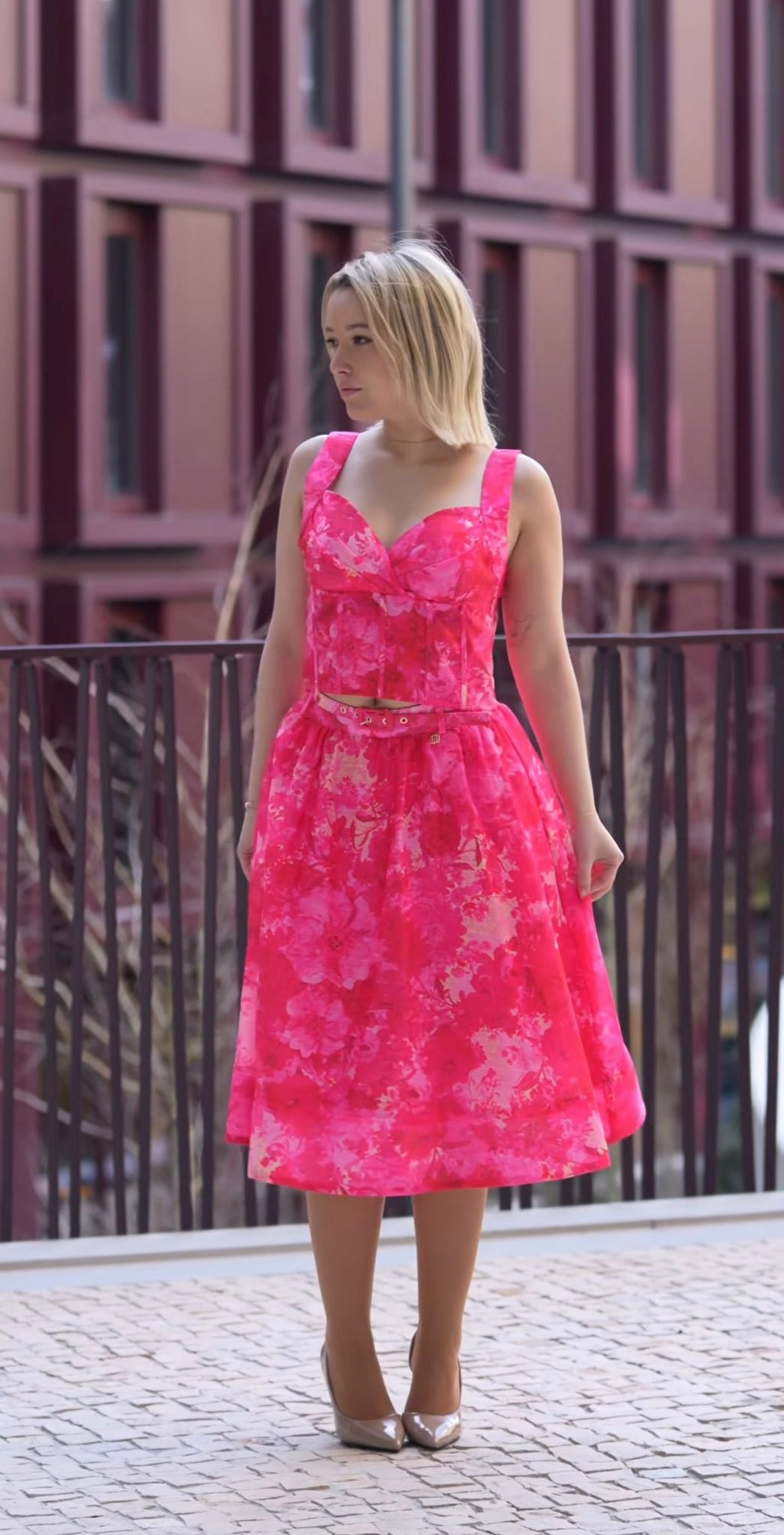 Saia midi com estampa multicolorida FRACOMINA