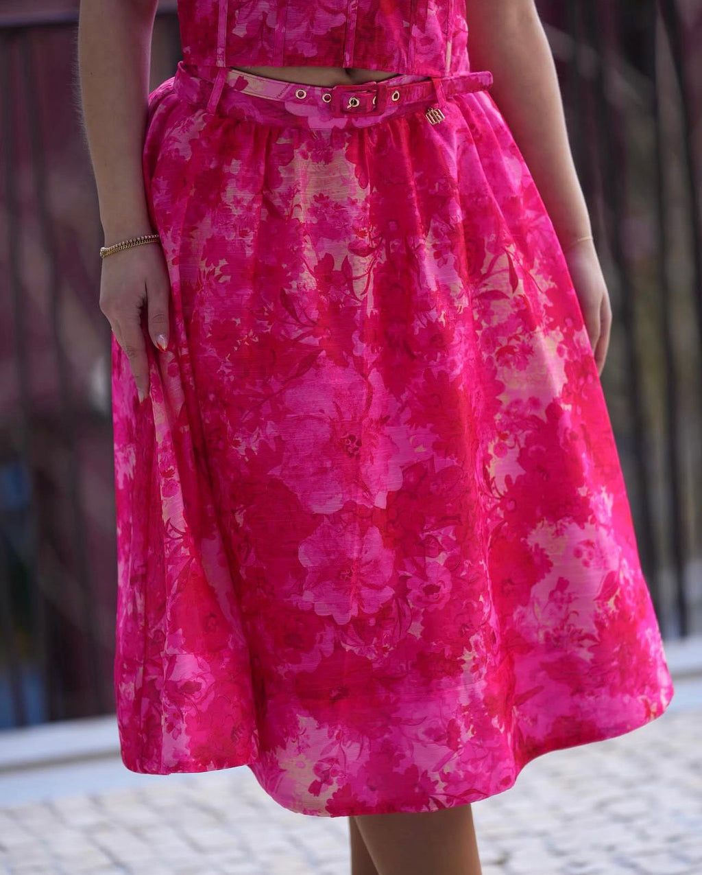 Saia midi com estampa multicolorida FRACOMINA