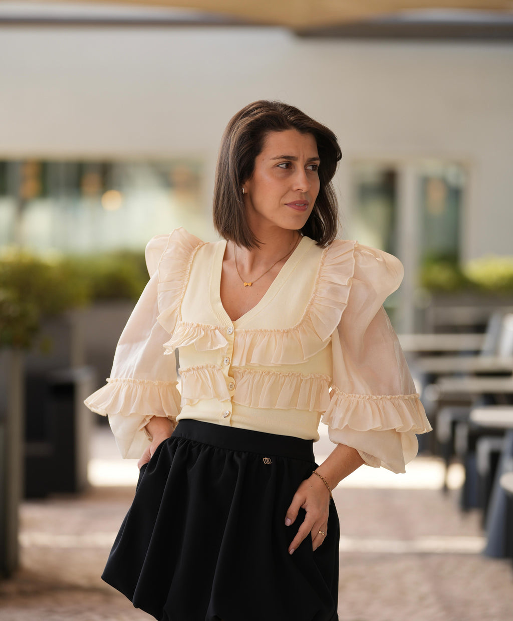 Cardigan com babados FRACOMINA