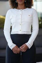 Cardigan com detalhes em renda FRACOMINA