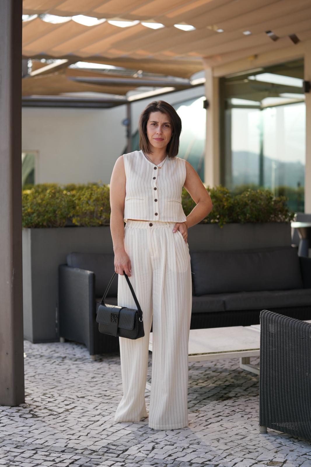 Colete listrado com botões ELEH