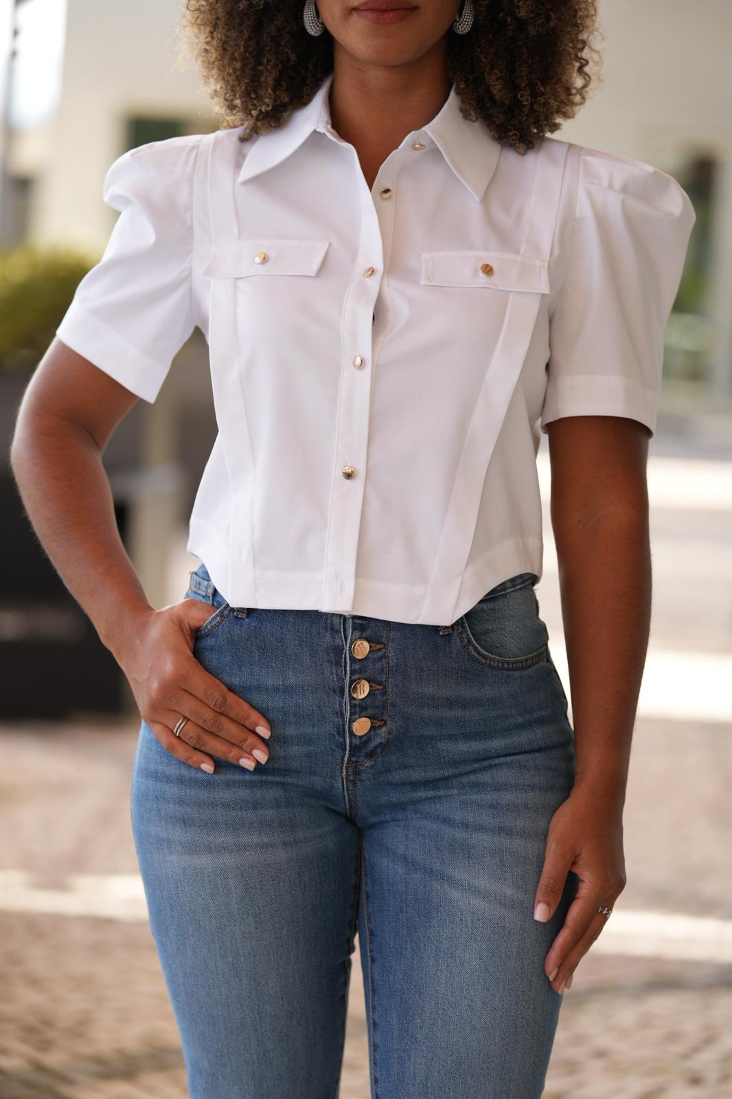 Camisa cropped de popeline FRACOMINA