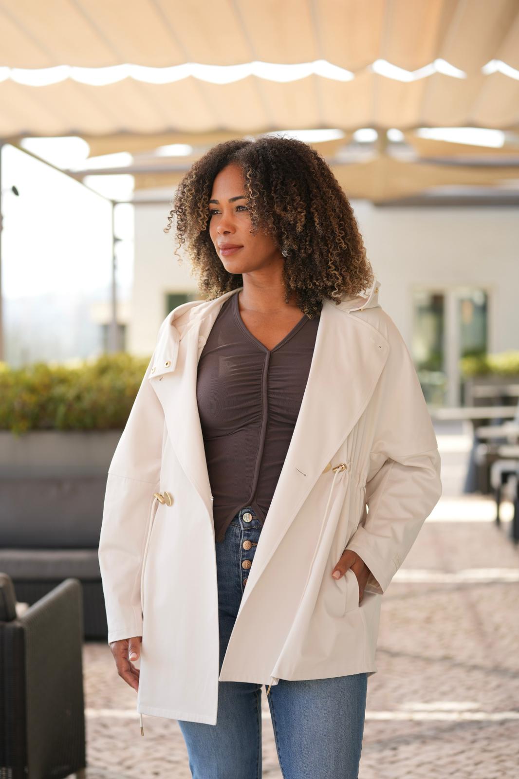 Parka curta em tecido de cetim Armani Exchange