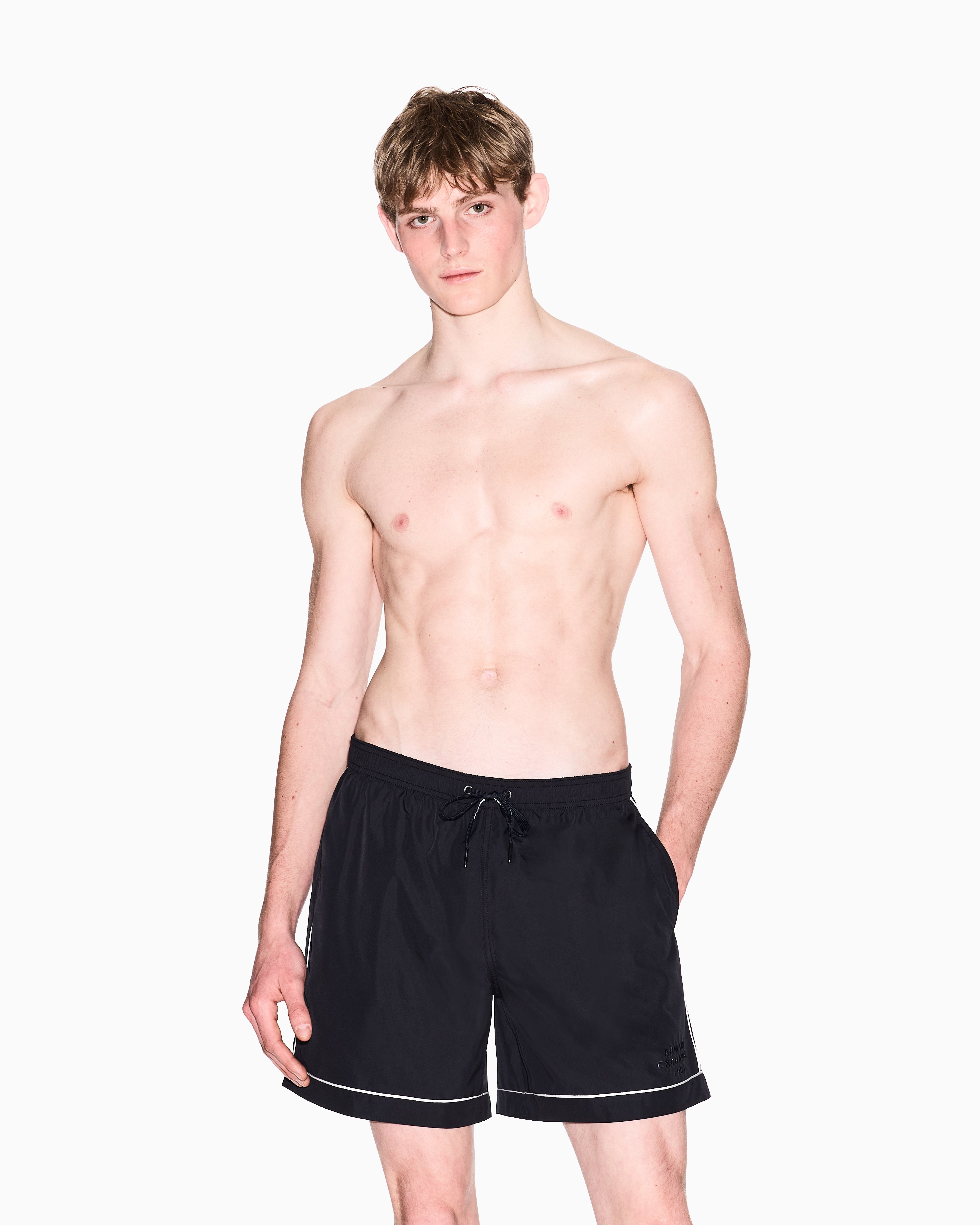 Calções de banho com detalhes contrastantes Armani Exchange