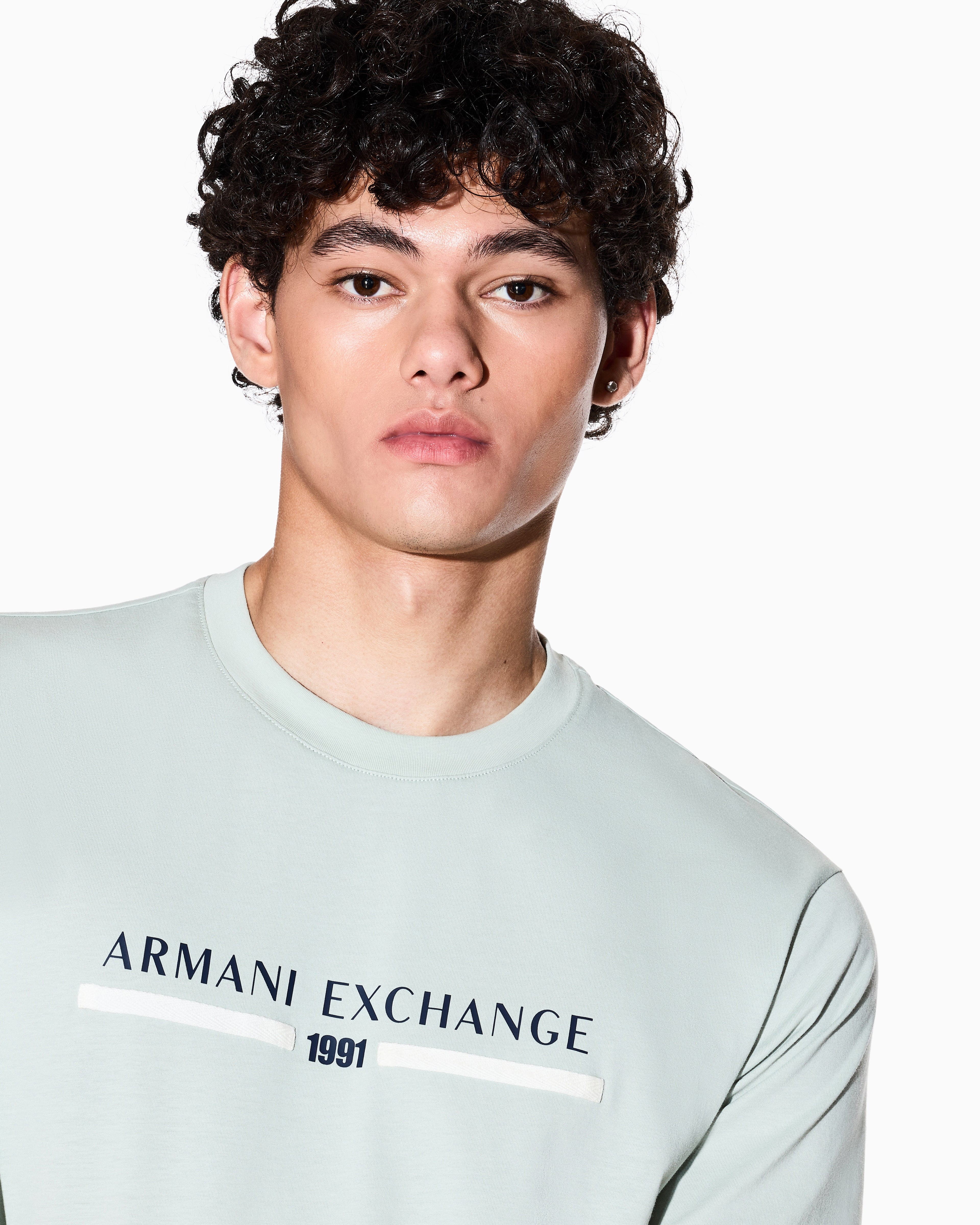 T-shirt básica com logotipo Armani Exchange