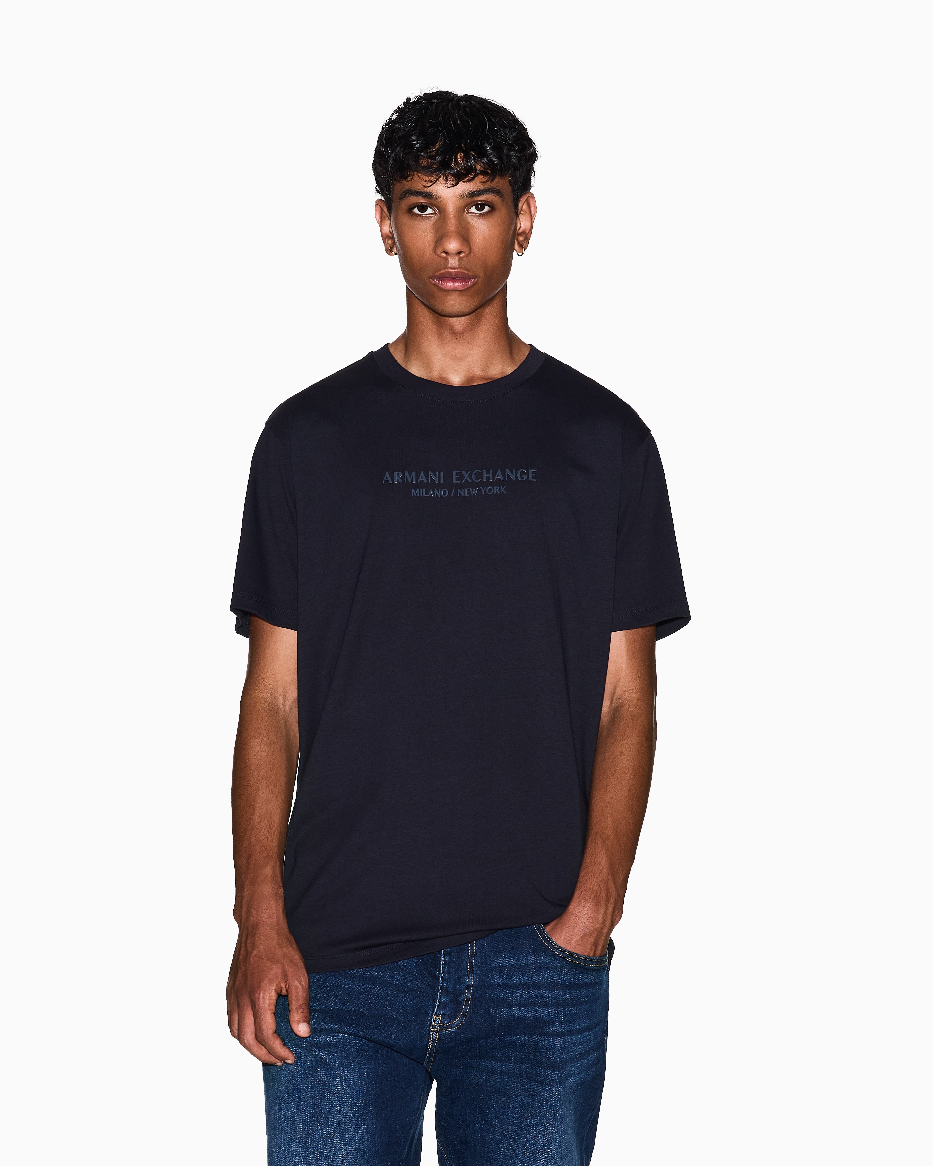 T-shirt corte regular com logotipo Armani Exchange