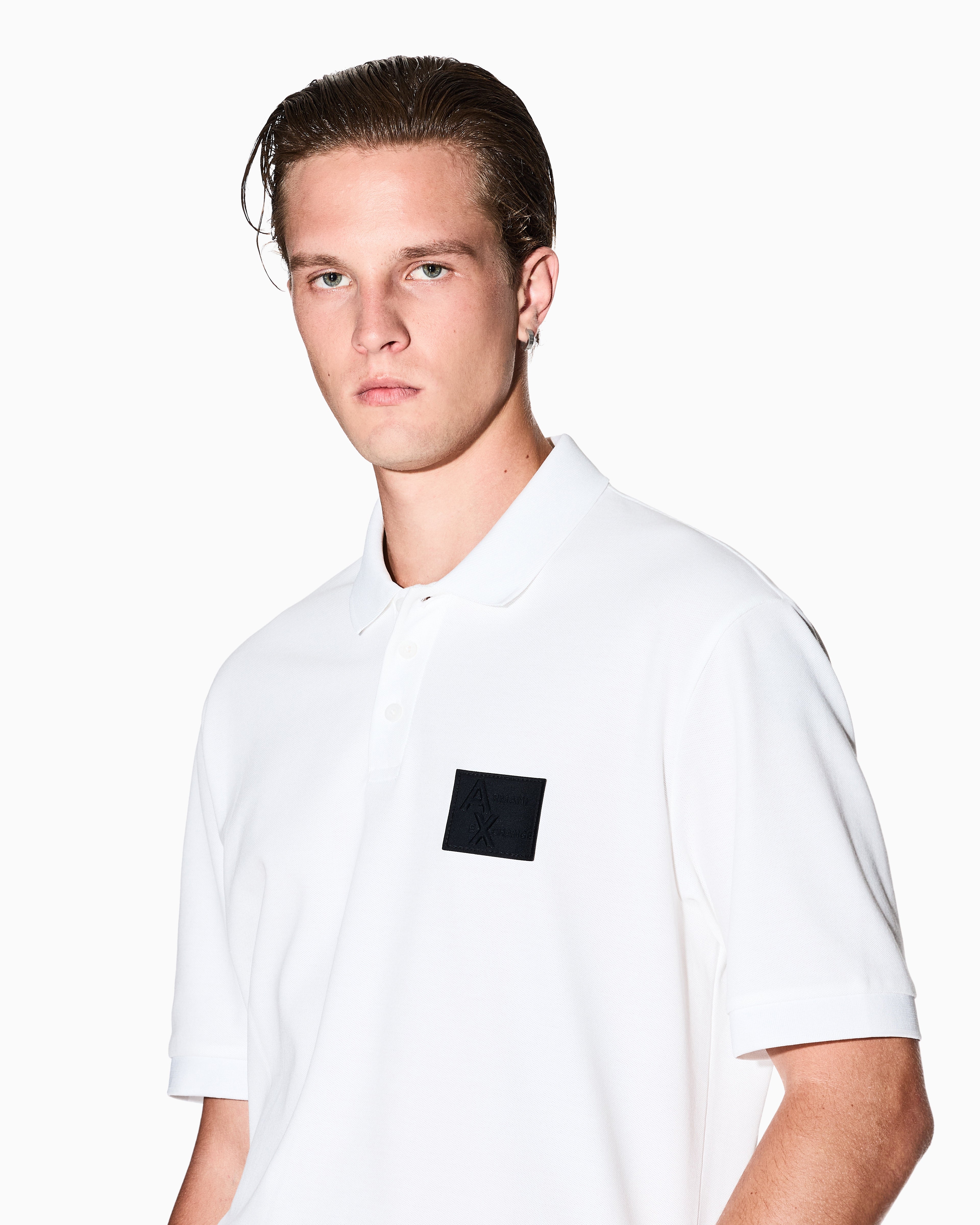 Polo com emblema do logo Armani Exchange