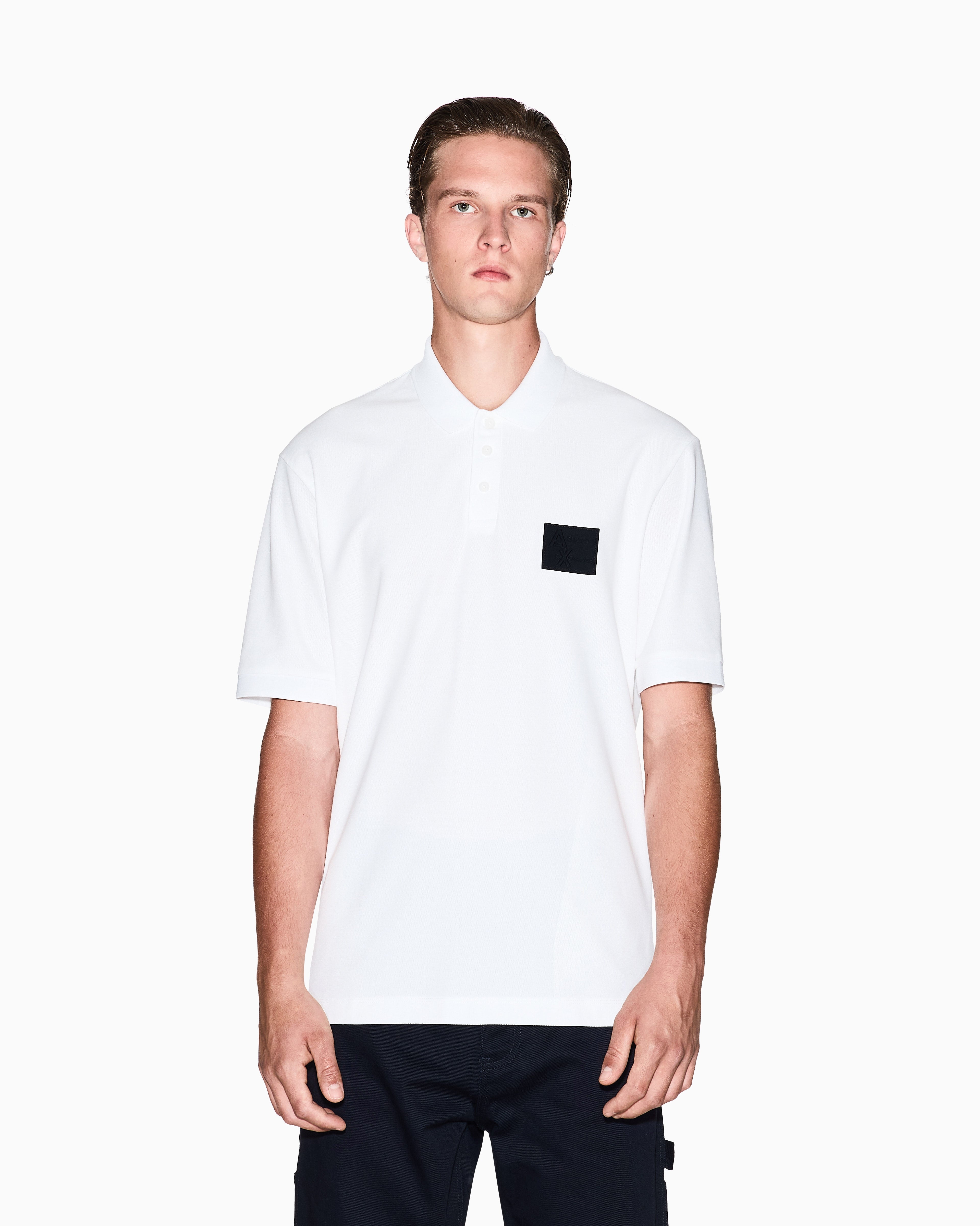 Polo com emblema do logo Armani Exchange