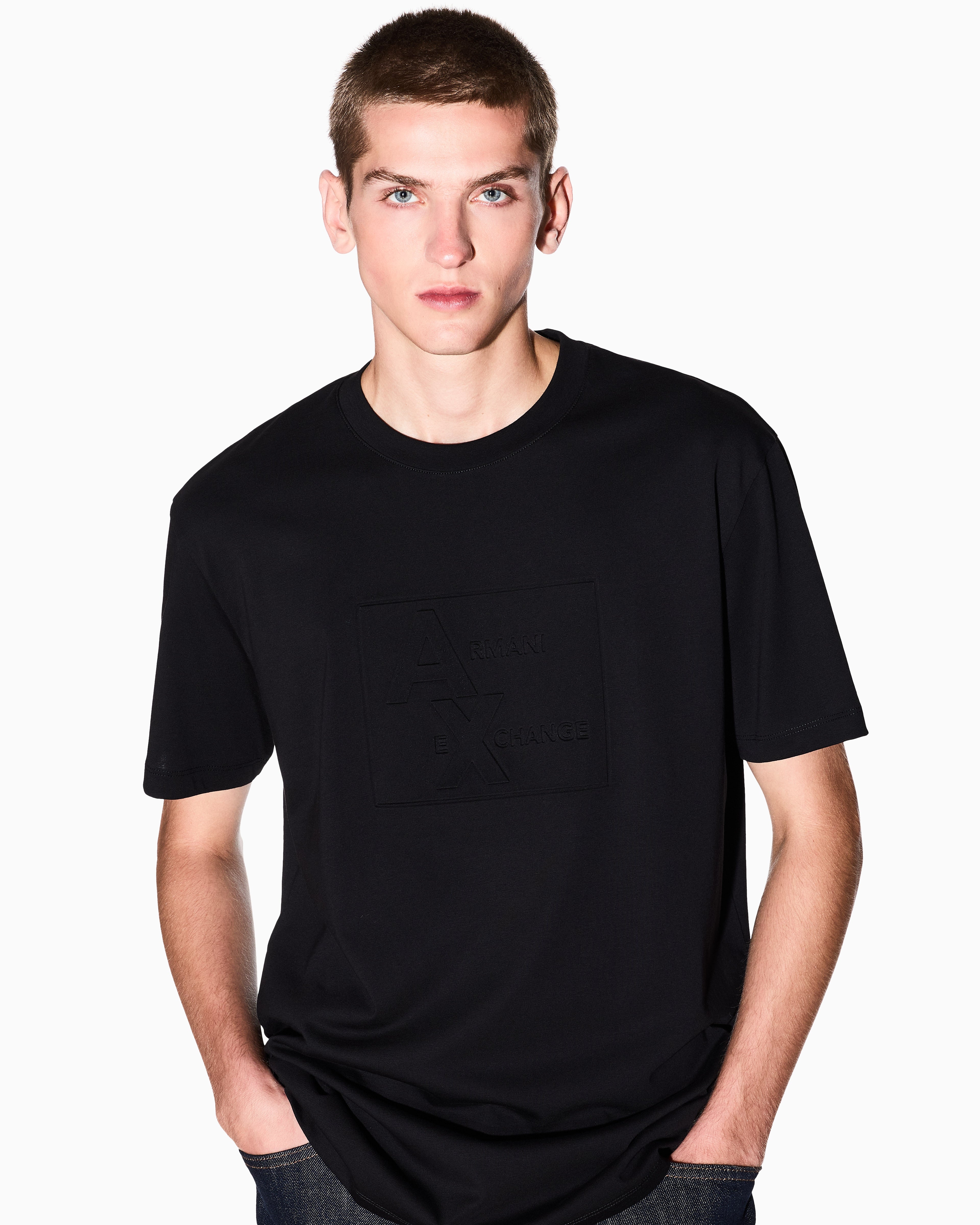 T-shirt com logotipo em relevo Armani Exchange