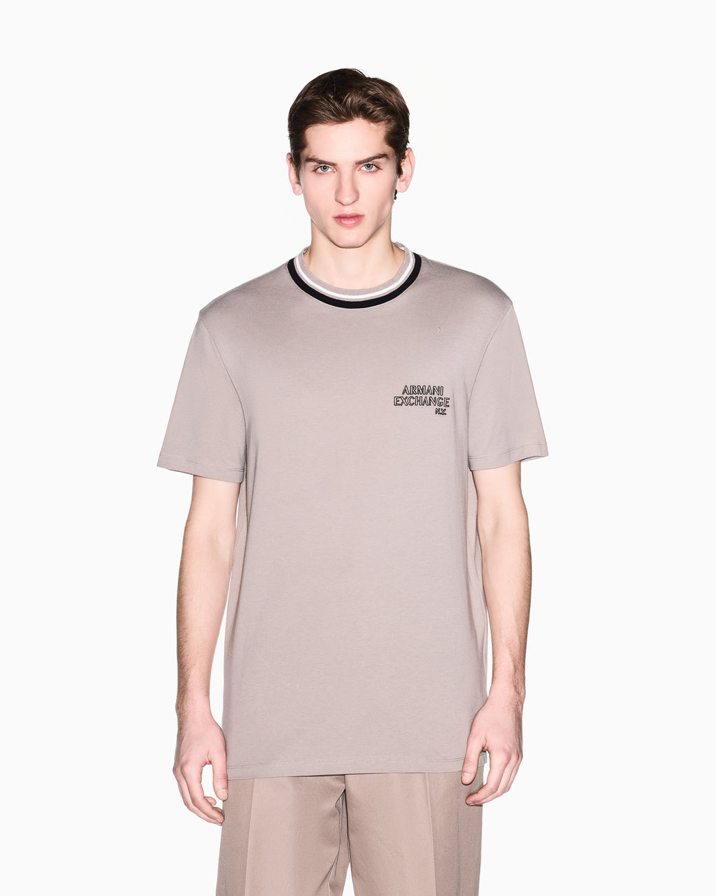 T-shirt gola canelada Armani Exchange