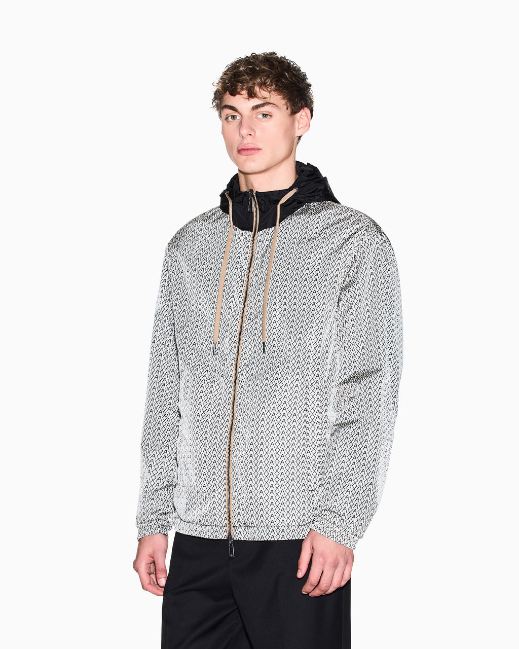 Casaco corta-vento reversível com capuz Armani Exchange