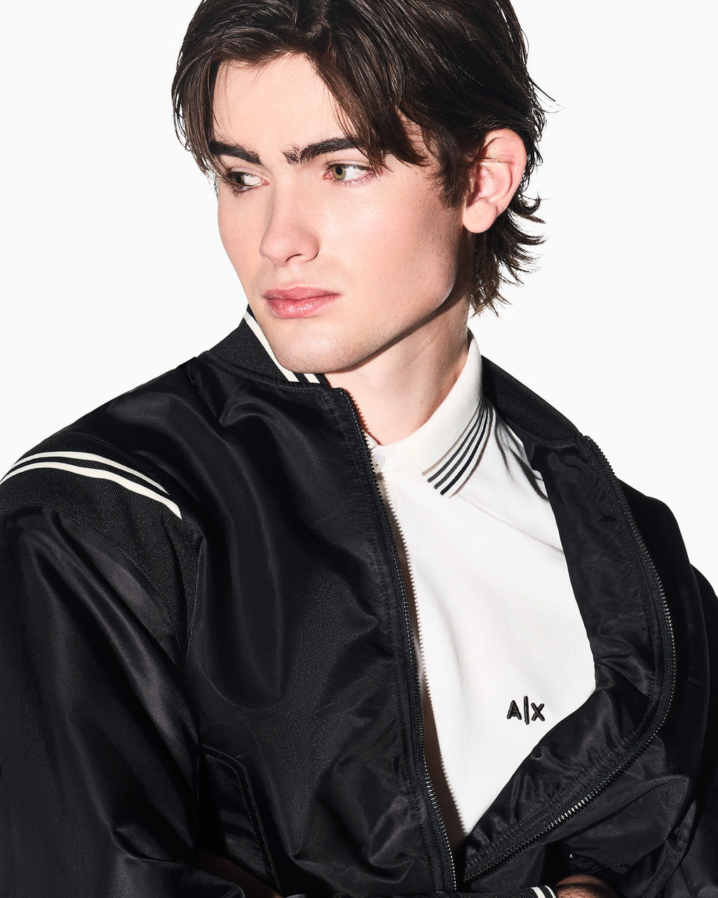 Polo piquê com detalhes contrastantes Armani Exchange