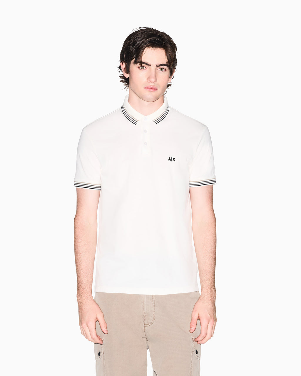 Polo piquê com detalhes contrastantes Armani Exchange