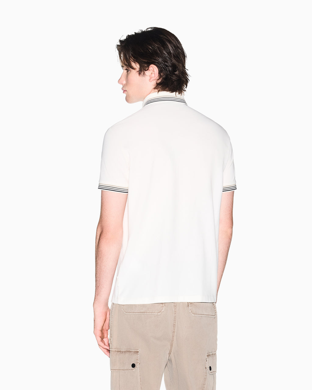 Polo piquê com detalhes contrastantes Armani Exchange