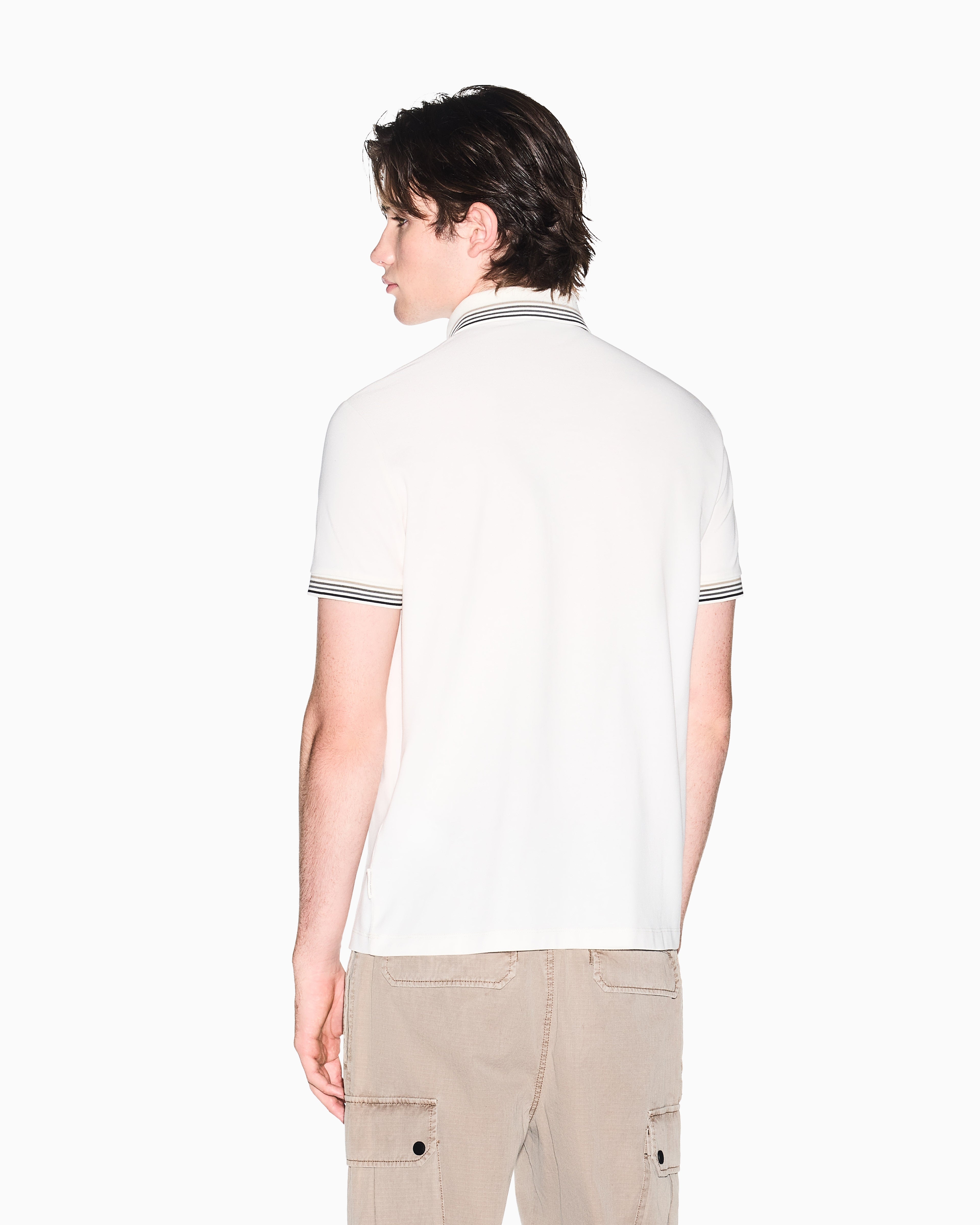 Polo piquê com detalhes contrastantes Armani Exchange