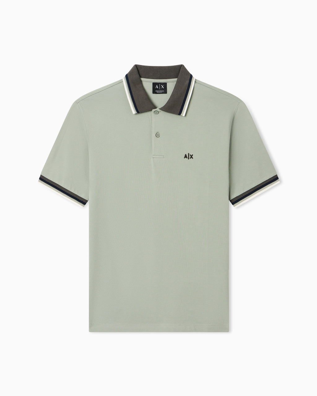 Polo piquê com gola listrada Armani Exchange