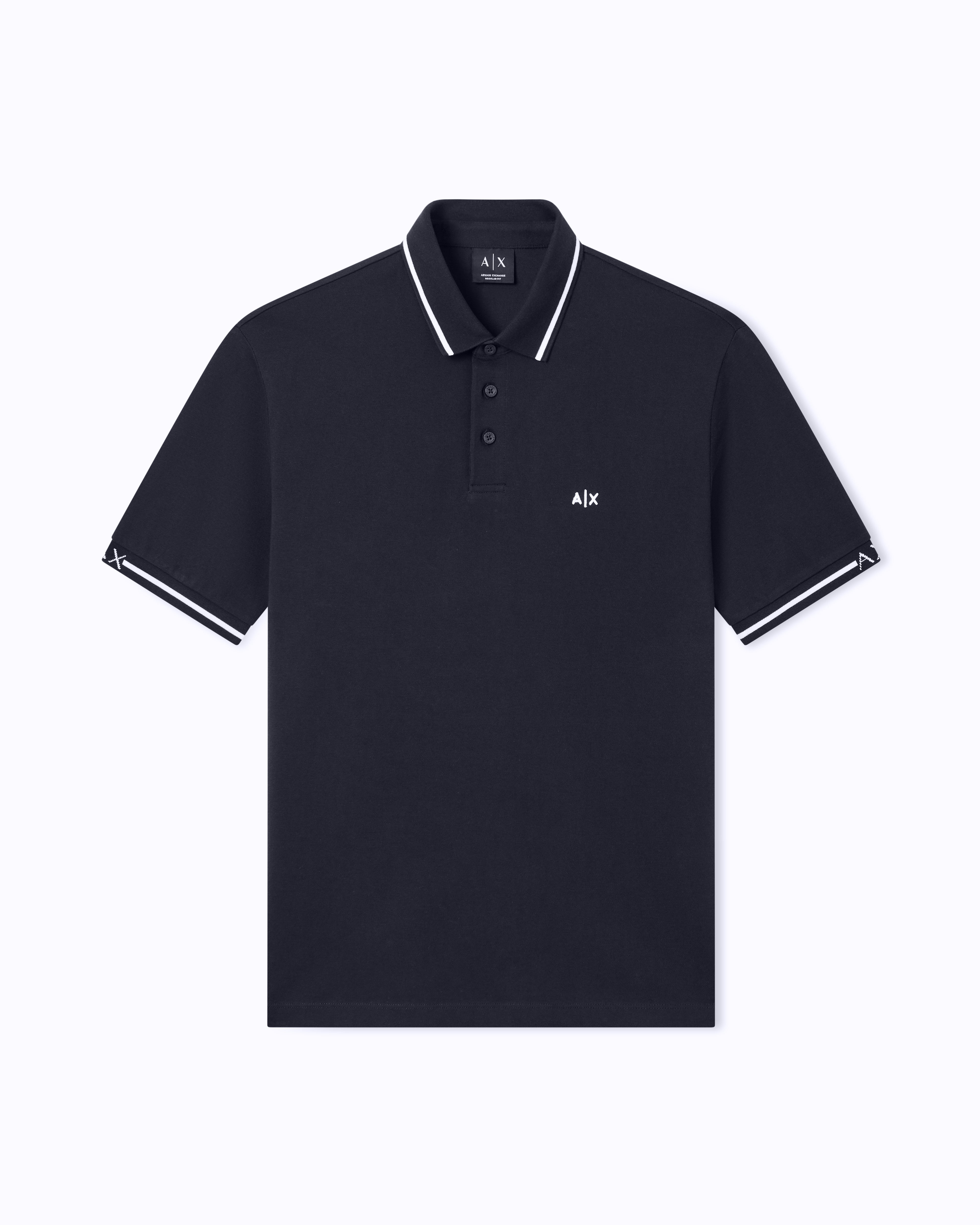 Polo com detalhes do logo na manga Armani Exchange