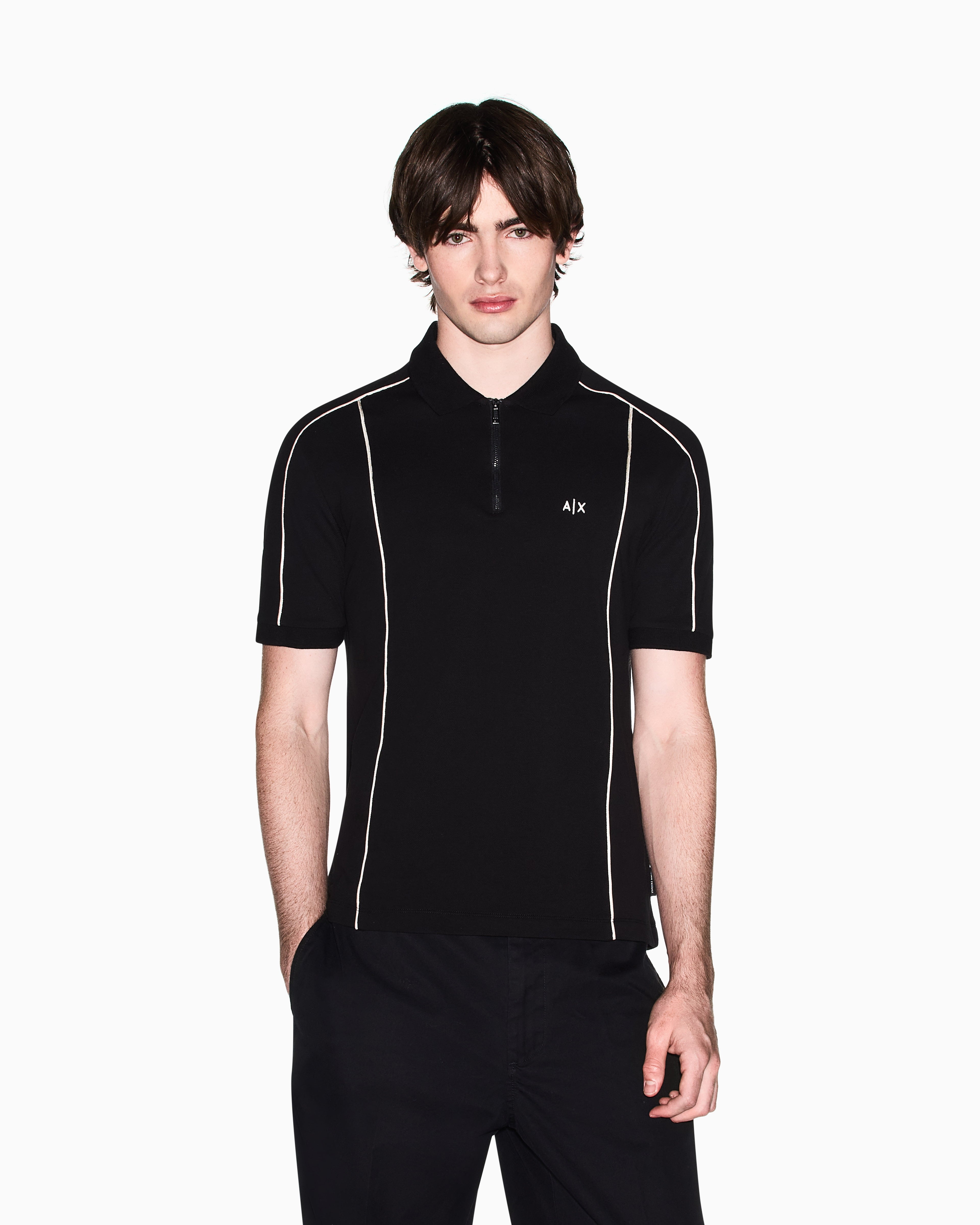 Polo de fecho com riscas contrastantes Armani Exchange