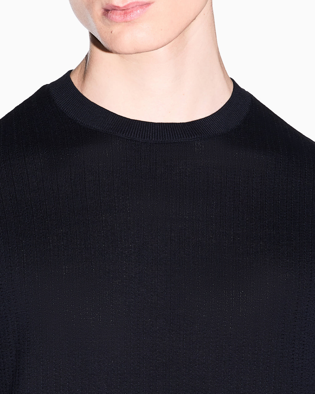 T-shirt de tricô canelada Armani Exchange