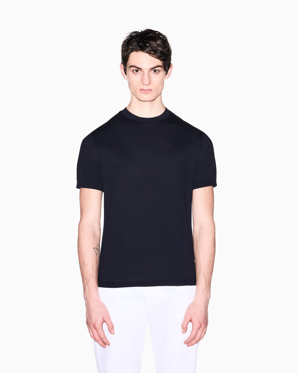 T-shirt de tricô canelada Armani Exchange