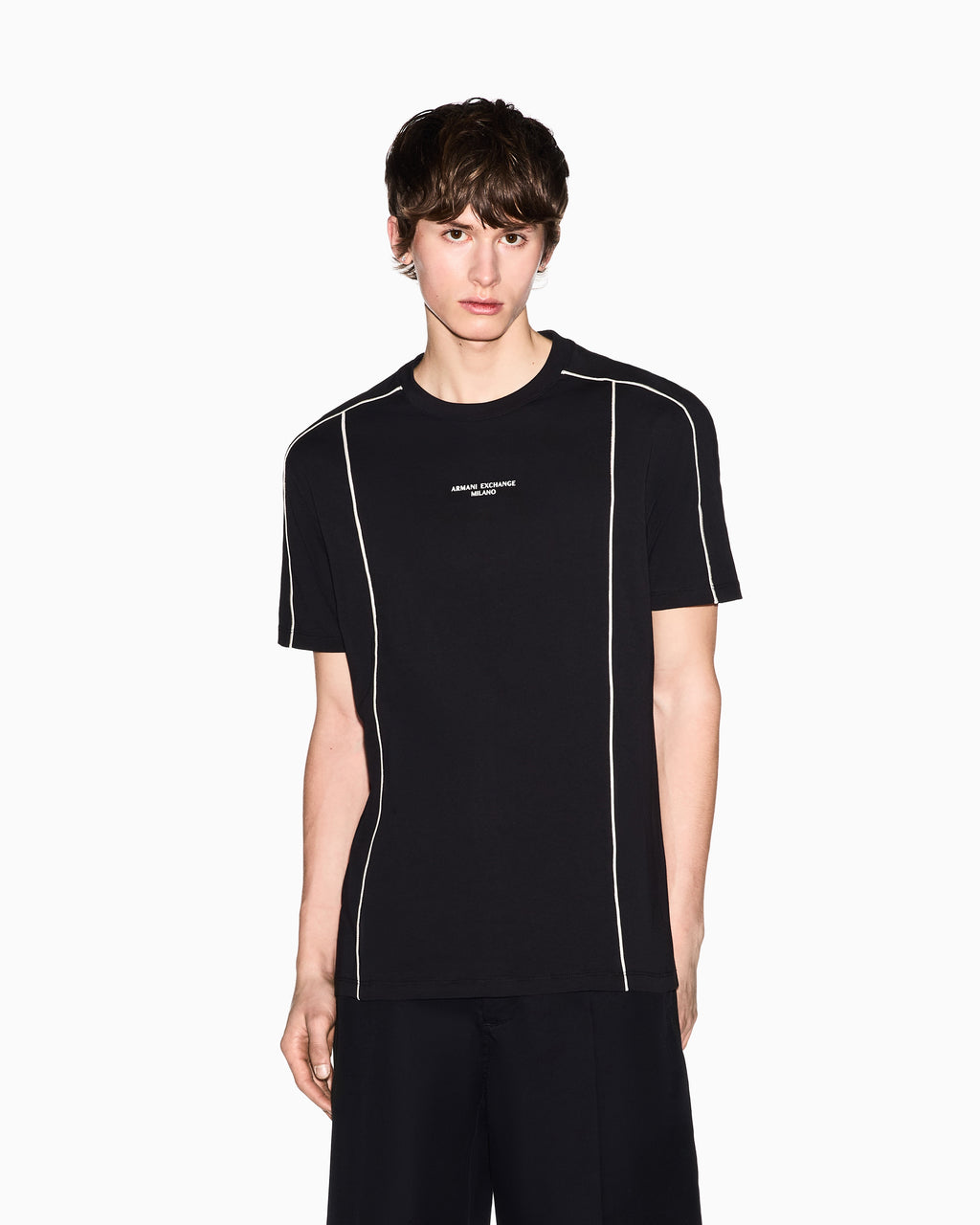 T-shirt com riscas contrastantes Armani Exchange