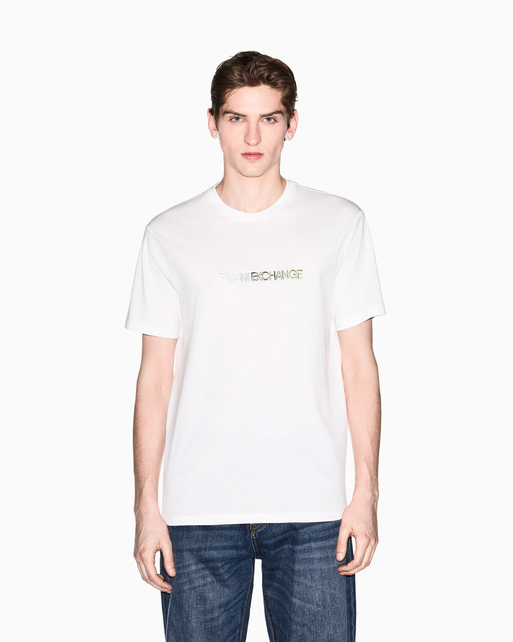 T-shirt com logo bicolor Armani Exchange