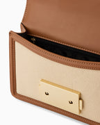 Mini bolsa transversal em tecido trançado Armani Exchange