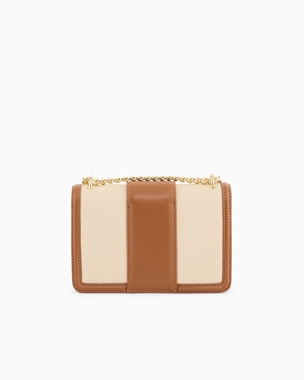 Mini bolsa transversal em tecido trançado Armani Exchange