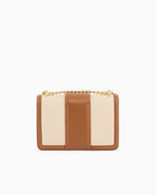 Mini bolsa transversal em tecido trançado Armani Exchange