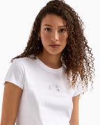 T-shirt com logótipo e strass Armani Exchange