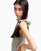 Vestido comprido com alças em laço Armani Exchange