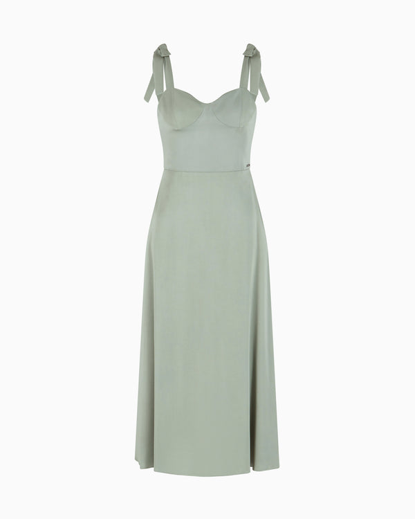 Vestido comprido com alças em laço Armani Exchange