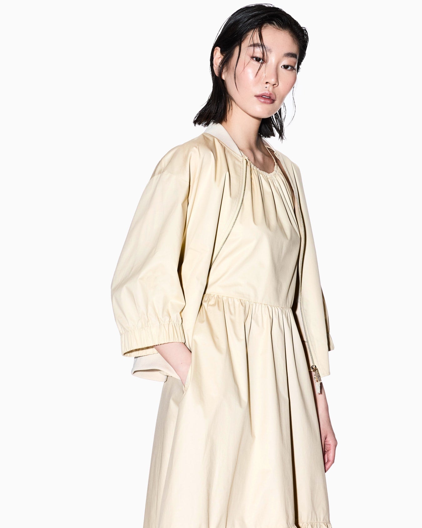 Vestido midi com babados Armani Exchange