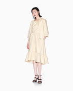 Vestido midi com babados Armani Exchange