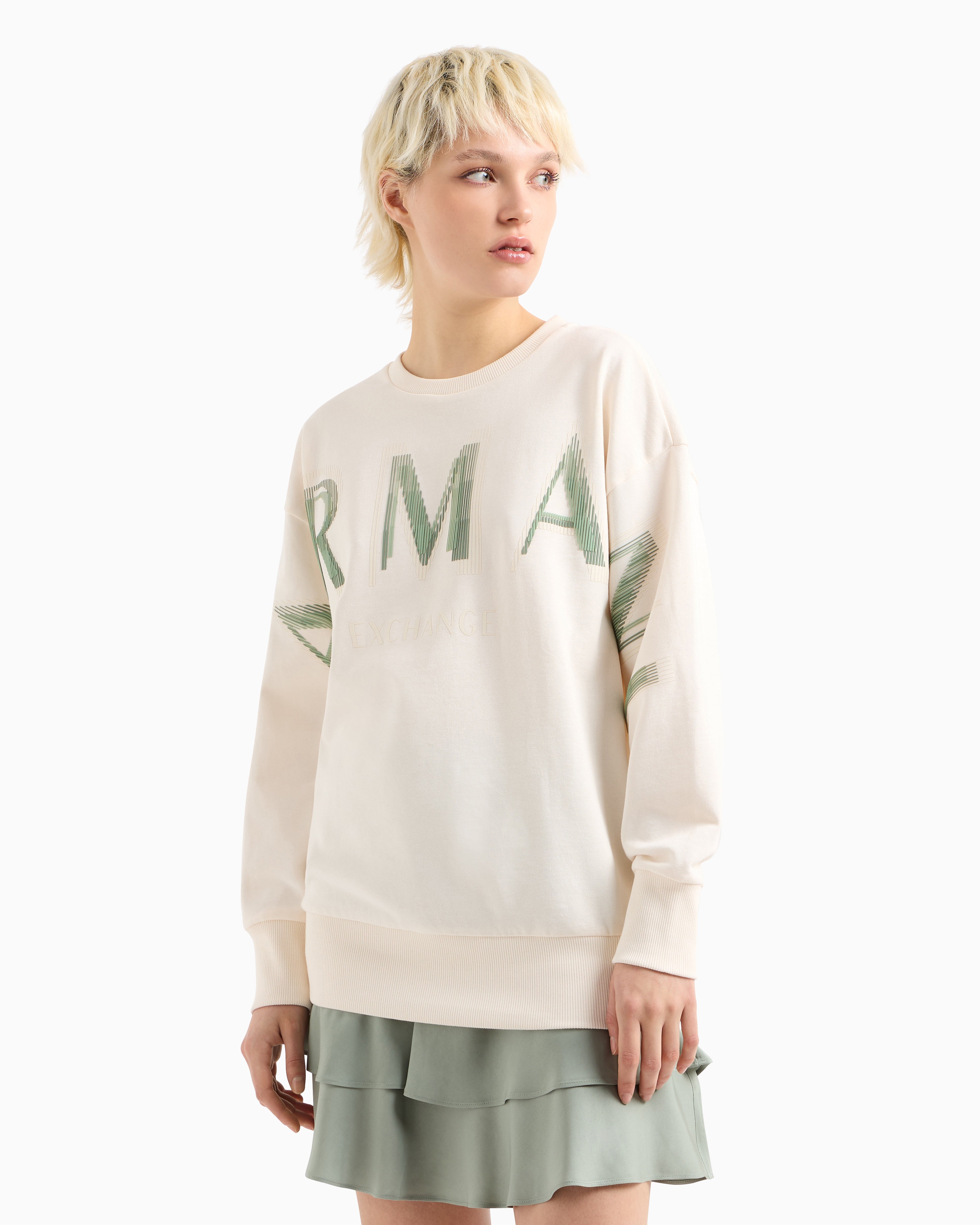 Sweatshirt com logótipo de efeito ótico Armani Exchange