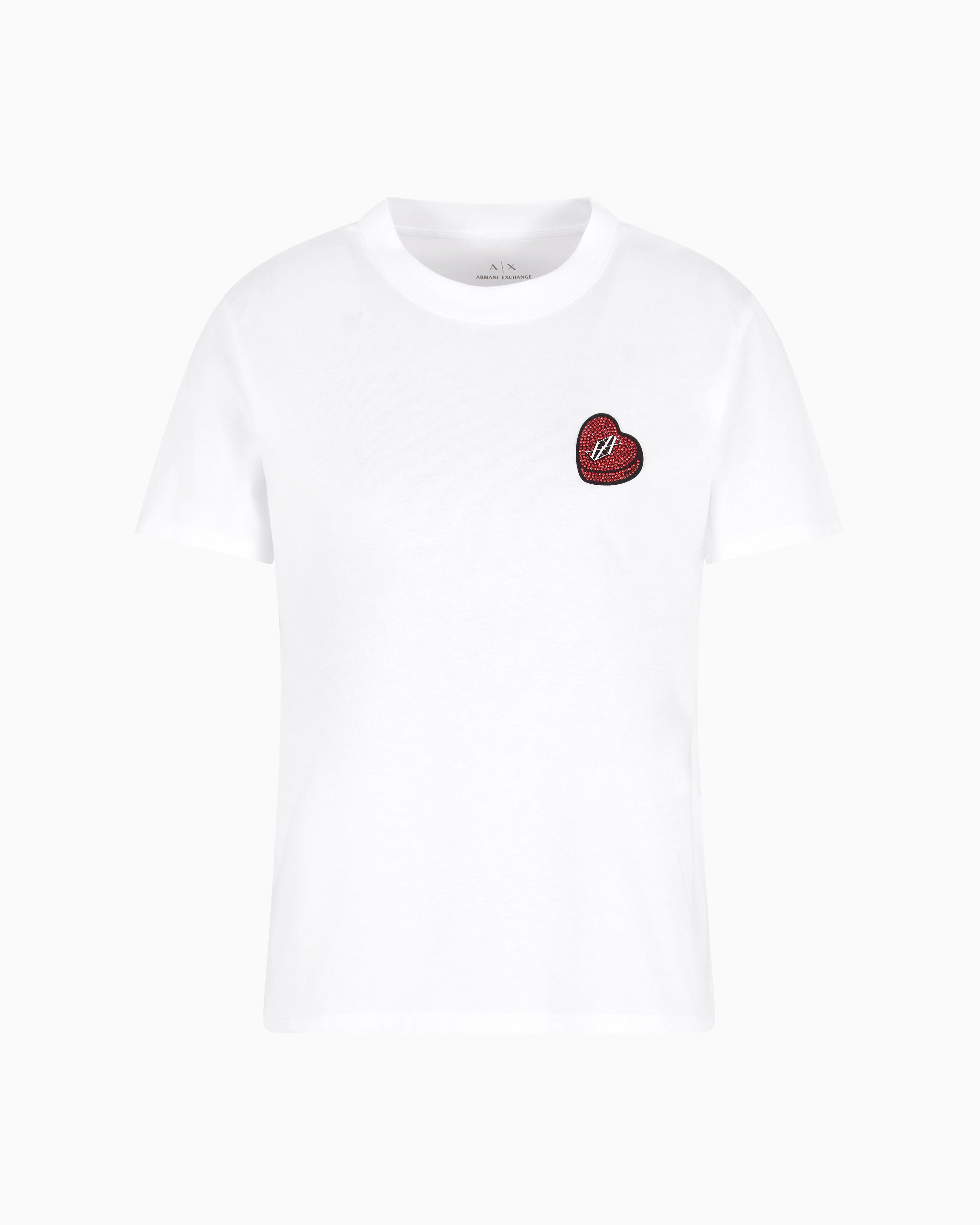 T-shirt com coração Armani Exchange