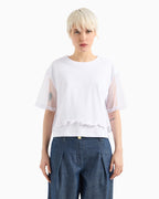 T-shirt cropped com barra modelada Armani Exchange