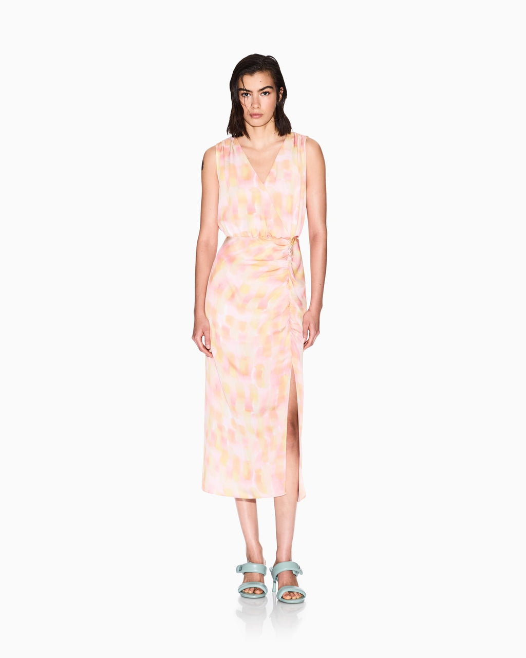 Vestido comprido com estampa abstrata Armani Exchange