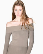 Vestido midi canelado Armani Exchange