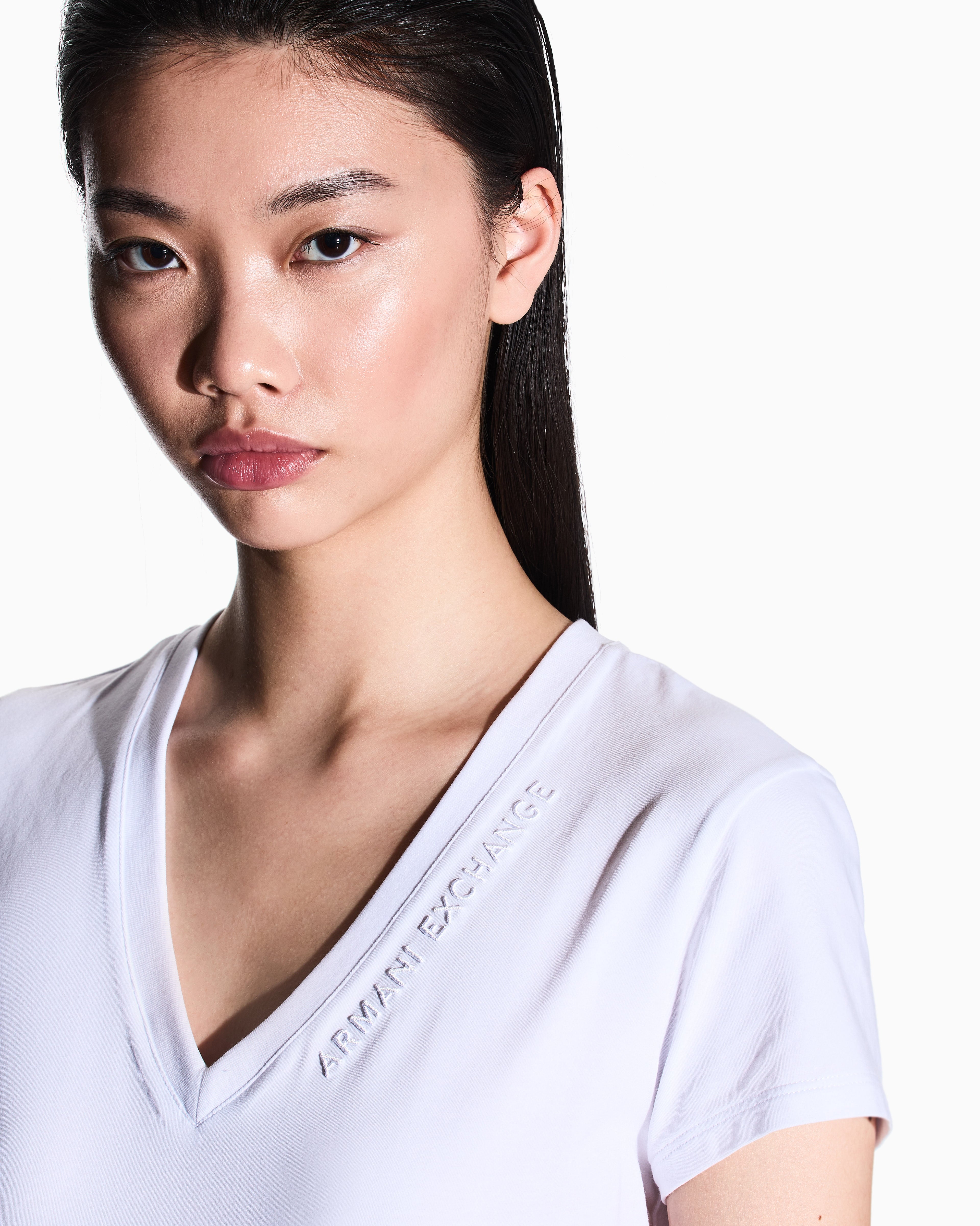 T-shirt básica com logo Armani Exchange