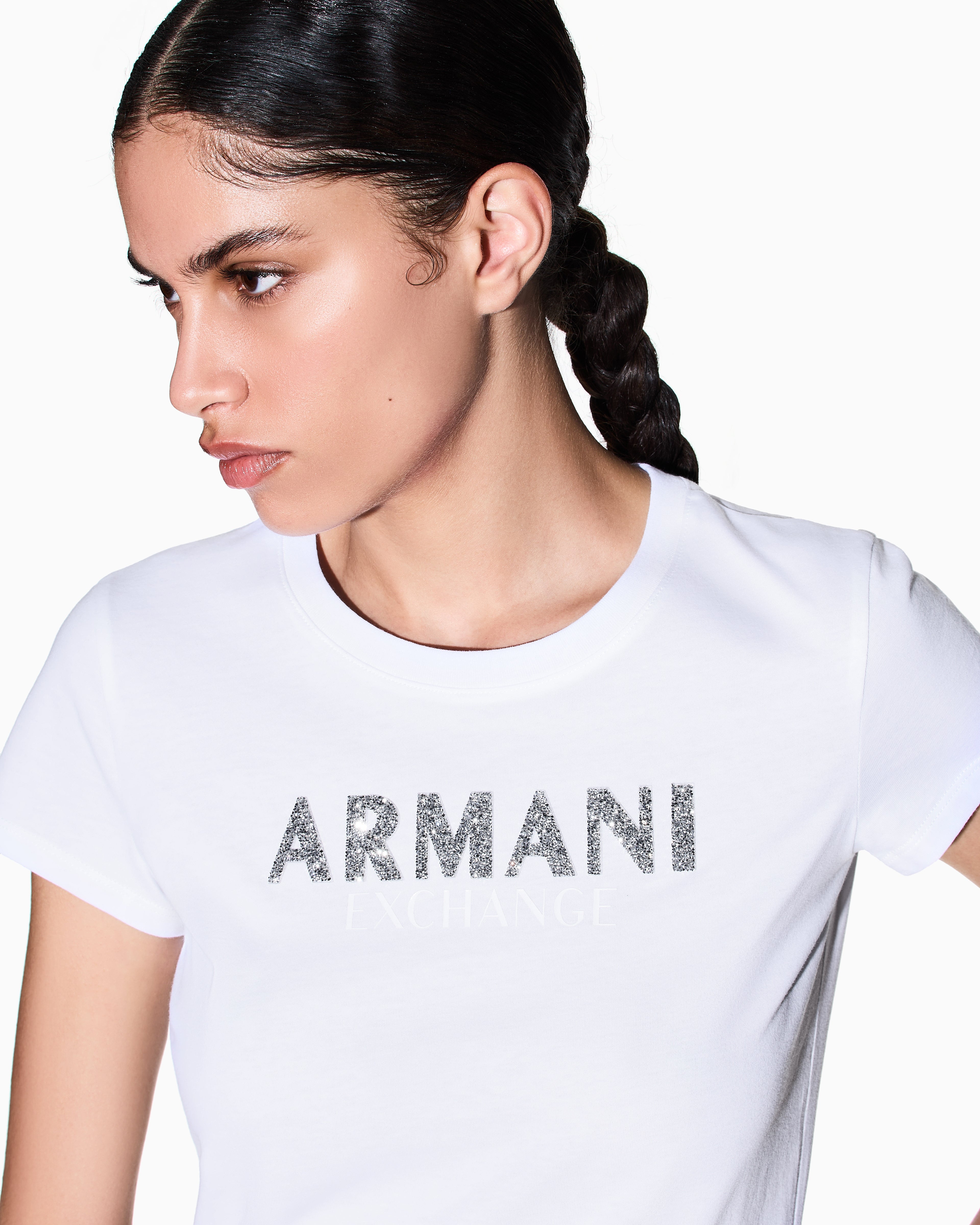 T-shirt estampa com brilho Armani Exchange